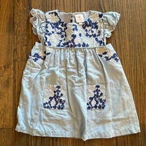 Brand: j.marie; Size: 3T; Description: light blue embroidered Mexican dress